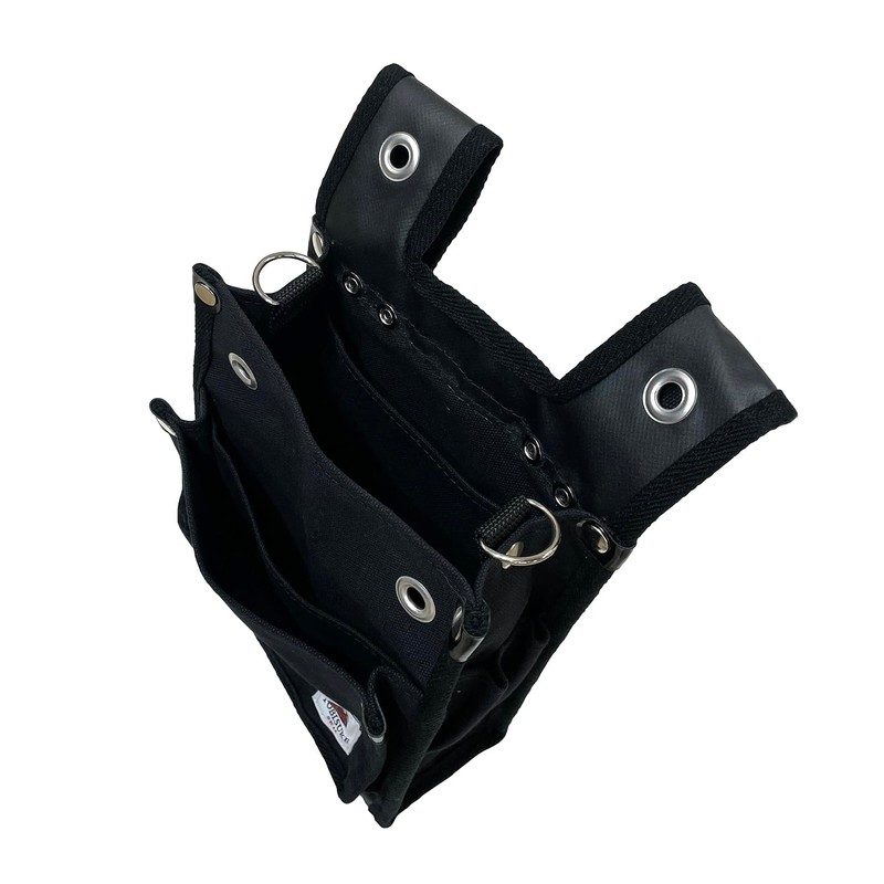 SK11 Canvas Tobi Waist Bag, 2-Tier BS, Black, TSH-2DBS-BK Thin,