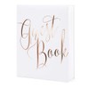 Luck and Luck White Wedding Guest book with Rose Gold