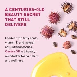 Cold-Pressed Castor Oil – 100% Pure & Hexane-Free | Hair Growth, Eyelashes & Eyebrows Serum | Deep Moisturizer for Skin & Face | Ideal for Castor Oil Packs & Scalp Treatment (1 FL. Oz.)