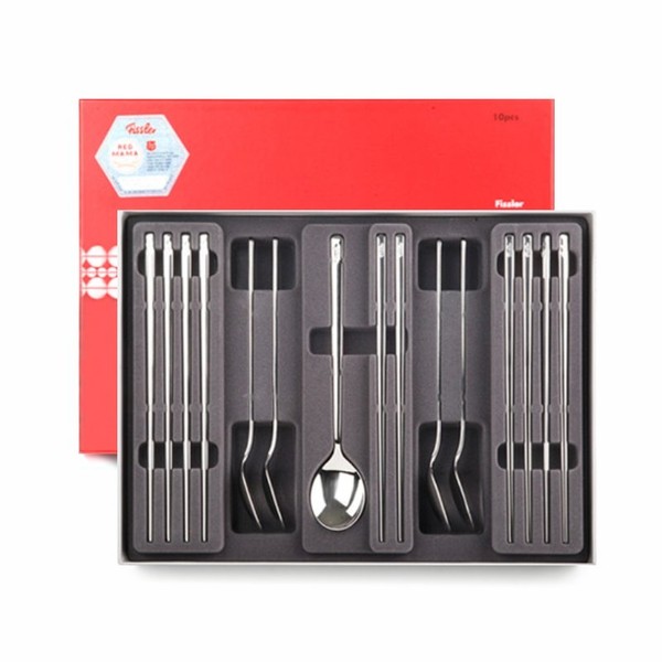 Whistler 5-person spoon and chopsticks set (10P) - 5P spoons,