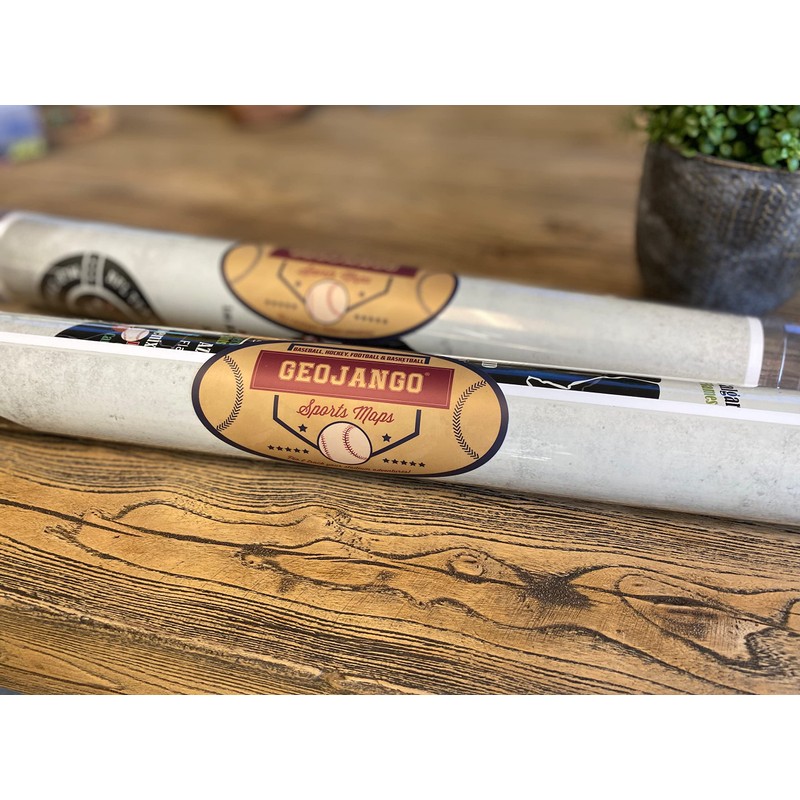 GeoJango Baseball Stadium Map Poster - Vintage Edition (36Wx24H inches)
