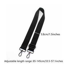 Adjustable Shoulder Strap, 57 * 1.5IN Fit Padded Shoulder Strap, Universal Non-Slip Shoulder Strap Replacement for Laptop Bag, Crossbody Bag, Water Bottles, Yoga Mats (Black, Silver Buckle)