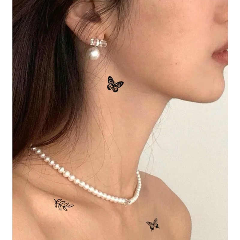 10 Blatt Mini Finger Tattoo Aufkleber Schwarze Serie Kleine Frische