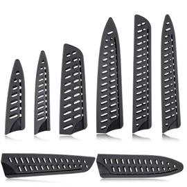 8 Pieces Universal Knife Guards Set Black Knife Sheath Blade Protector Plastic Knifes Guards Set Knives Sheaths for Kitchen Knives Utility Blade Holder for Paring Utility Bread Carving Chef Knifes