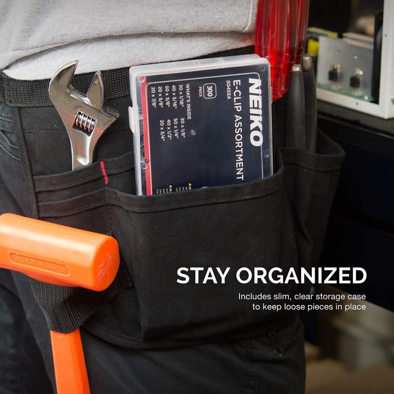 NEIKO 50455A E-Clip Assortment Set | 300 PCS, 9 SAE