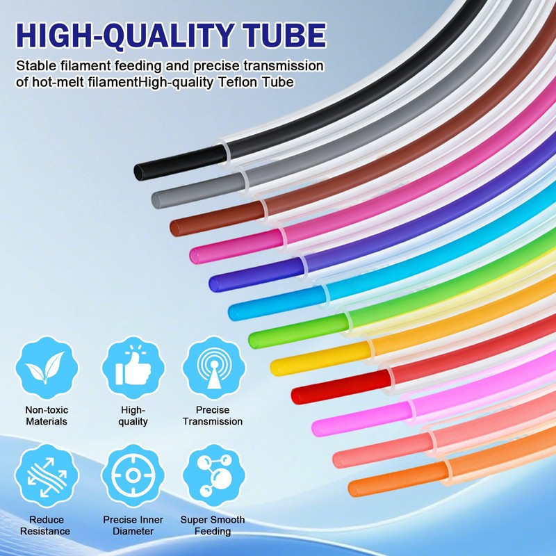 Asbrot 5M/16.4ft Ultra-Transparent 2.5mm ID×4mm OD Smooth PTFE Tube Compatible