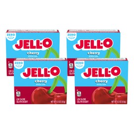 Jell-O SugarFree Gelatin Dessert Black Cherry, 0.3 oz. (Pack of 4)