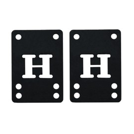 Skateboard Longboard Riser Pads - Set of 2 Risers, Rubber Shock Pads 1/8" (3mm), 1/4" (6mm), Angled (Black, 1/8")