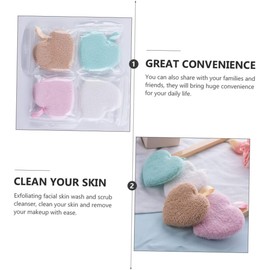 Wakauto 4 Esponjas Desmaquillantes Forma de Corazón para Maquillaje, Esponjas Faciales Reutilizables de Espuma Suaves Ideales para Uso en Casa y Camping