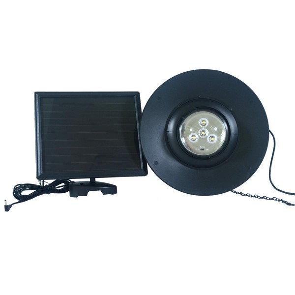 Nature Power 21030 Hanging Solar Powered LED Shed Light with Remote Control, Black Finish
