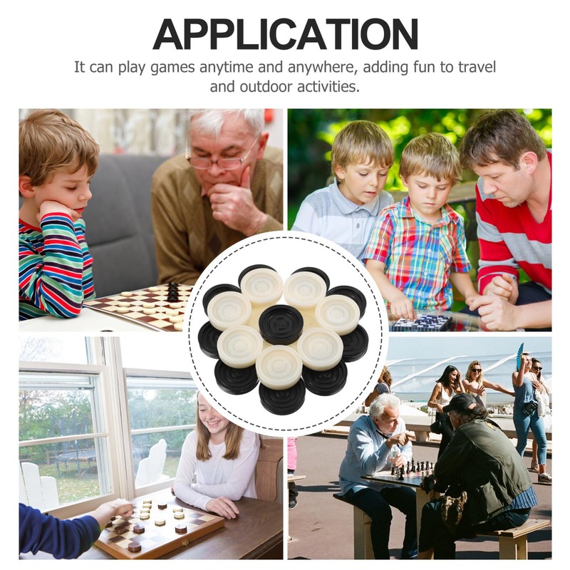 JOINPAYA Backgammon Pieces: 24pcs Replacement Checkers Board Game Pieces Draught