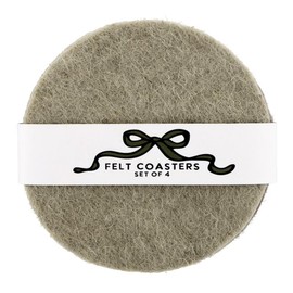 Santa Barbara Design Studio Wool Felt Coasters for Drinks Absorbent Round Moisture Wicking Coaster, Set of 4, Black/Ivory/Sage/Charcoal