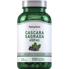 Piping Rock Cascara Sagrada Capsules | 450mg | 250 Pills | Herb Supplement | Non-GMO, Gluten Free