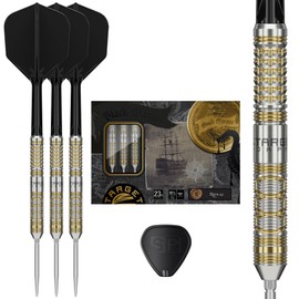 Target Japan BLACK MARQUE REYN GEN2 90% SP STEEL TIP DARTS Len Aguwilie Model | 90% Tungsten K-Flex Steel Tip Dart Set, 23G | K-Flex No.6 Shape Flights, SWISS SILVER NANO POINT 30MM (Ren G2)