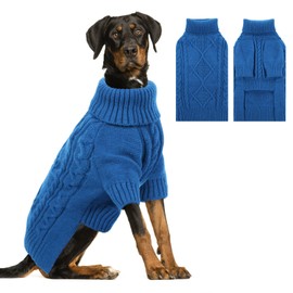 ASENKU Knitted Dog Sweater, Pullover Big Thermal Dog Winter Sweater, Turtleneck Doggy Sweaters for Large Medium Dogs Boy Girl,Warm Pet Sweatshirt for Labrador,Golden Retriever,3XL
