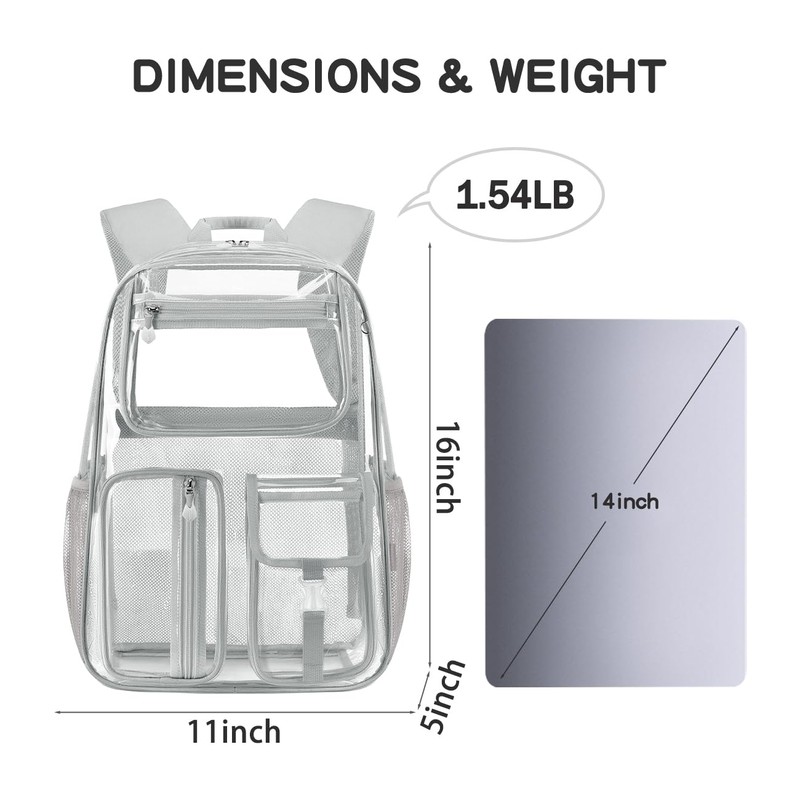 Cusangel Heavy Duty Clear Backpack Clear BookBag,Stadium backpack 16 x11