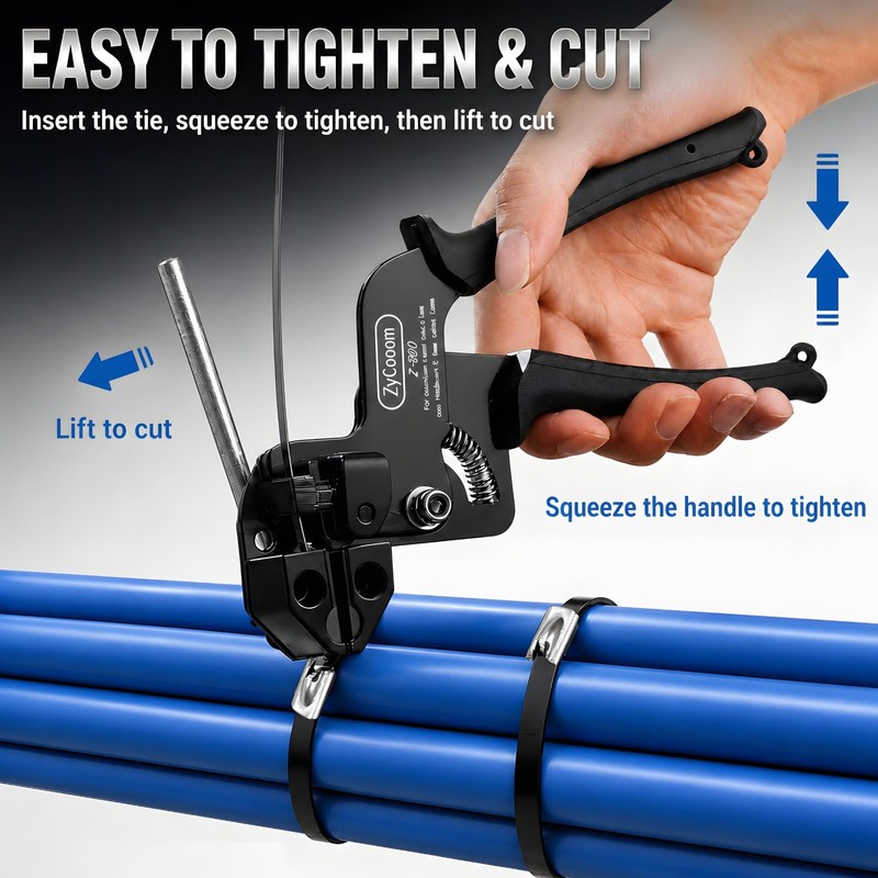 ZyCooom Stainless Steel Zip Ties Gun Kit with 304 Metal