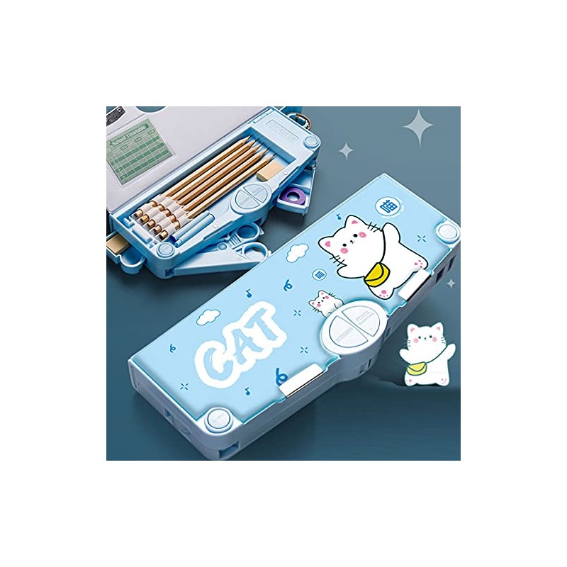 Aisi Student Multifunction Pen Pencil Case with 2 Compartments Cute