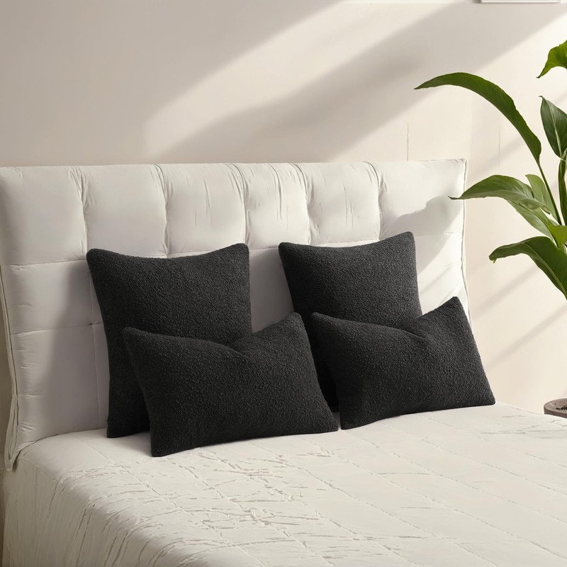 HAUSSY Set of 2 12x20 Decorative Throw Pillow Covers, Soft
