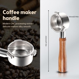 Cornesty 54mm Bottomless Portafilter, 3 Ears Portafilter for, with Stainless Steel Filter Basket and Cleaning Brush Spoon, Espresso Accessories