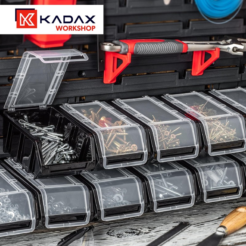 KADAX Stacking Box with Lid, Storage Box Made of PP