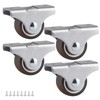 Skelang 4-Pack Rigid Caster 1", Low Profile Caster Wheel, Top