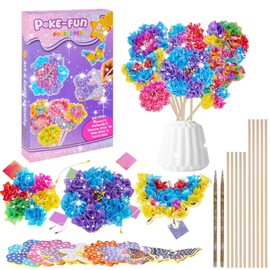 Craft Set Children from 4-5-6 Years Craft Girls 7 8 9 10 Years Girls Gift, Creative Set for Children, Children's Birthday Flowers Craft Case, Flowers Craft Case Bouquet with Sequins Creative