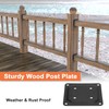ForoGore 4" x 4" Wood Post Plate Connector, Powder-Coated Decking