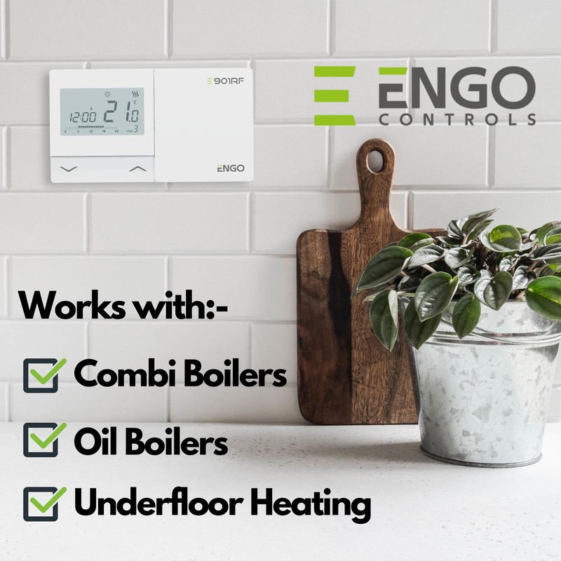 ENGO E901RF Wireless Thermostat 7 Day Programmable Central Heating Controller
