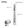 sourcing map 6pcs Combination Drill and Tap Bits, Metric M6