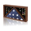 Large American Veteran Flag Display Case Solid Wood Memorial Flag