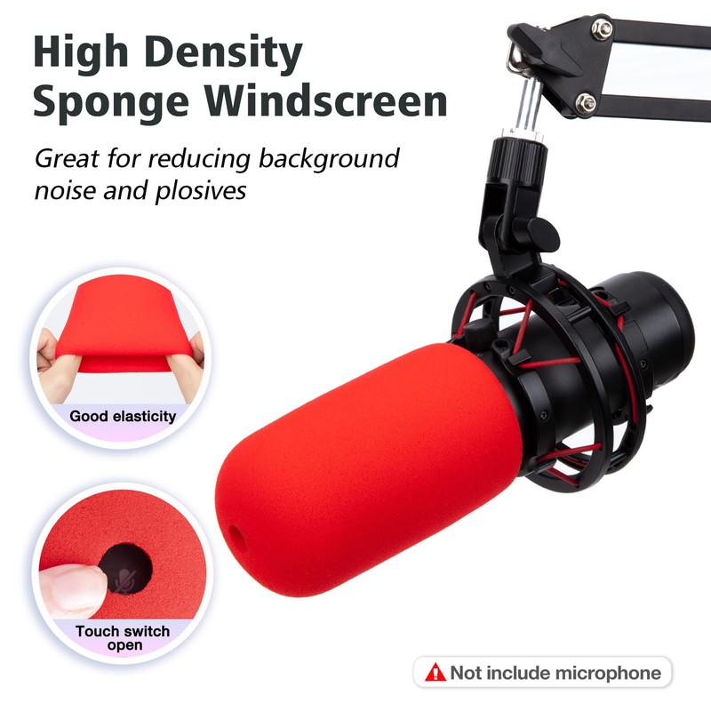 SUNMON HyperX QuadCast Boom Arm - Red Boom Arm for