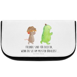 Mr. & Mrs. Panda Turtle & Mouse Cosmetic Bag, White, Hand drawn