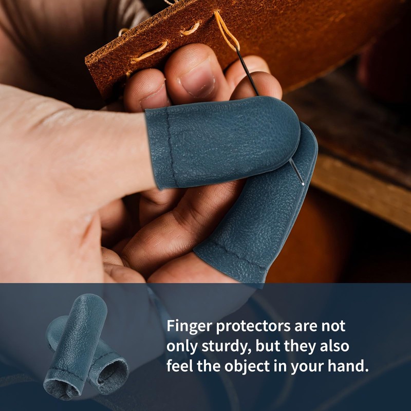 10 PCS Leather Finger Protector Needle - Needle Felting Knitting