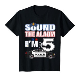 Kids Police Car 5th Birthday Boy 5 year old Cop Policeman Officer T-Shirt
