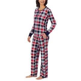 Nautica Women's 2-Piece Fleece Pyjamas Sleepwear Set, Red, X-Small, red
