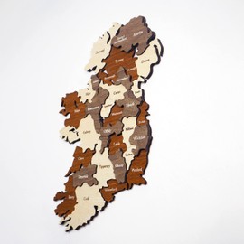Colorfull Worlds Multilayered Wooden 3D Ireland Map, Gift for Irish Friend, Ireland Wooden Wall Decor, Map for Traveller (60x46 cm | 23.6x18.1 inches)