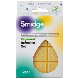 Smidge Vegan Wax Refresher Kit, Reusable 100% Organic & Natural, 12 Blocks, Eco-Friendly, Restore Any Cotton Wax Wraps