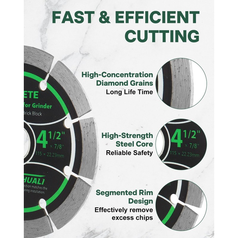 WENHUALI 4-1/2 Inch Diamond Concrete Saw Blade, Diamond Cutting Wheel