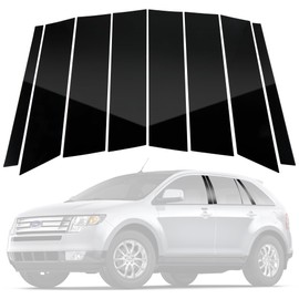 BASIKER Anti Scratch Glossy Black Pillar Posts Window Center Door Molding Trim Cover Set Fit for Ford Edge 2007 to 2014 Ford F150 8PCS