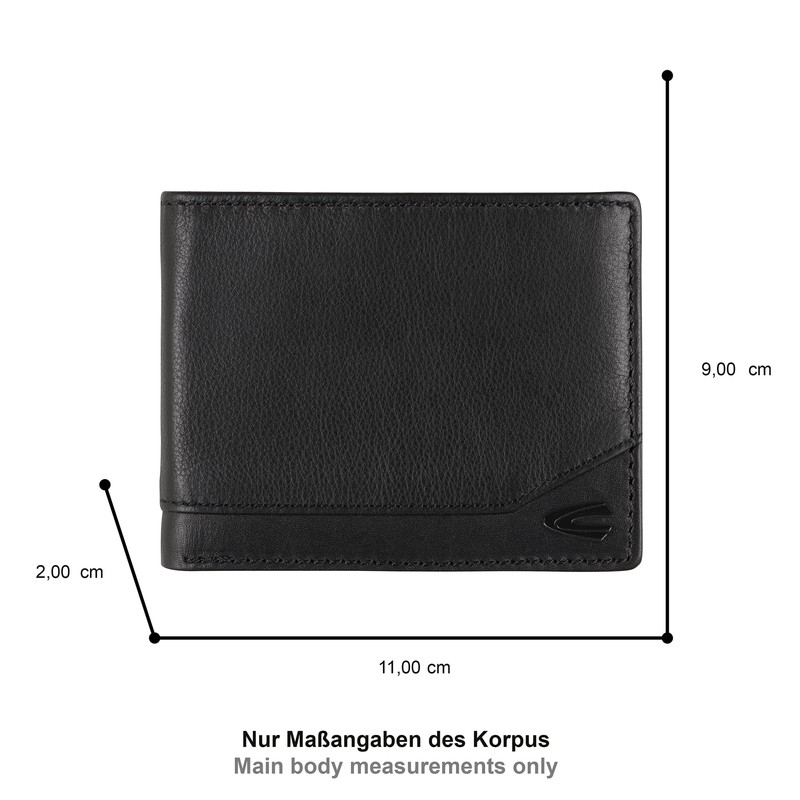 camel active Men's Stone Jeans Wallet Travel Accessory Wallet, black,