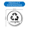 Elegant Recycling Stickers for Trash Can, 3.5" Recycle Stickers for