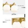 METWET Bathroom Light Fixtures, 3-Light Brushed Gold Vanity Light, Modern