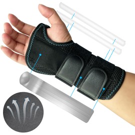 Muñequeras Para Aliviar El Túnel Carpiano - Muñequera Ajustable Con 3 Soportes, Muñequera Ortopedica, Muñequera Tunel Carpiano Transpirable, Ferula Tunel Carpiano(Negro, S/M 13-20 cm, Mano Derecha)