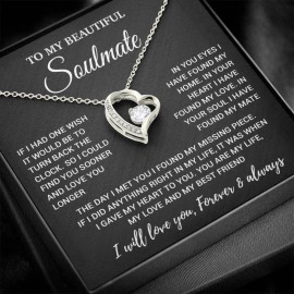 ShineOn To My Soulmate Necklace, Valentines Day Gift, Gift For Wife, Anniversary Gift