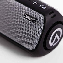 Emsonic Saver Portable Bluetooth Speaker, Waterproof Wireless Speaker with Bluetooth, FM Radio & Carbon Monoxide Detector, 24-Hr Playtime