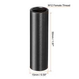 PATIKIL 2 Inch 15mm Rod, Camera Rods with M12 Female Thread Aluminum Alloy for 15mm Rail Support System, Black