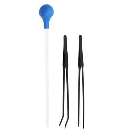 VOANZO 3 Pieces Tank Accessories Extra Long Tweezers for Aquarium Coral Feeder Long Syringe for Reef Roids Aquatic Plant Spider Snake Lizard