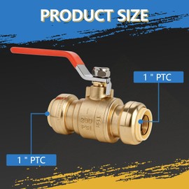 (Pack of 2) AB 1 Inch Push to Connect Ball Valve, 1 Inch Push Fit Ball Valve with Disconnect Clip, Full Port Water Shut Off Valve for Copper, CPVC,PE-RT and PEX Pipe, UPC Certified