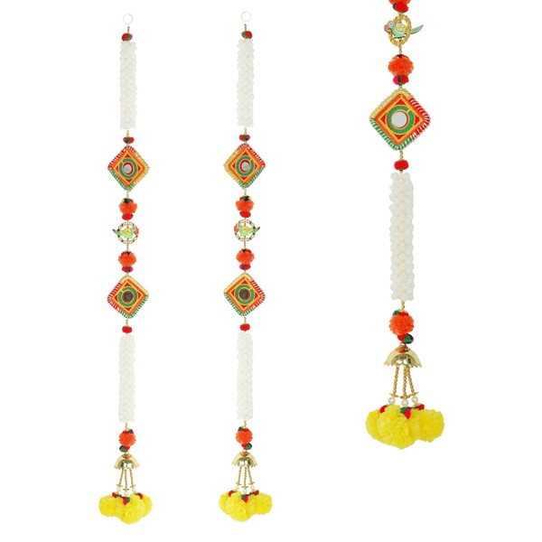 Set of 2 Door Hanging with Artificial Marigold and Mogra